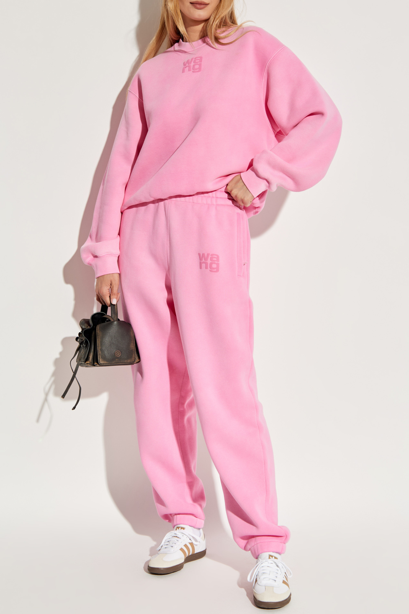 Pink Sweatshirt with printed logo T by Alexander Wang